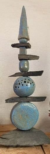 Gartenstehle Blau – handgetöpferte Keramik von Antjes Keramik